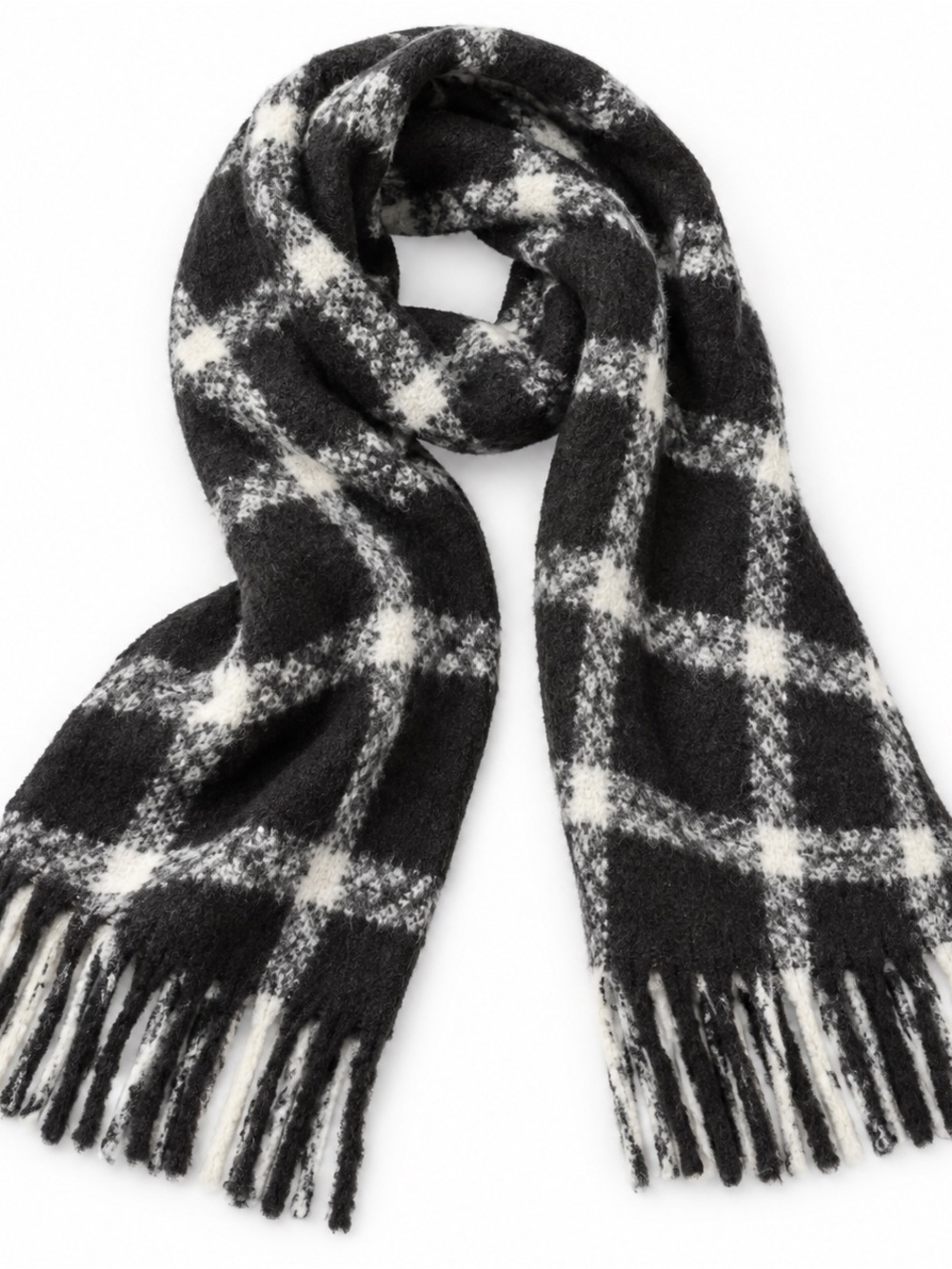 Women Steve Madden Plaid Scarf New 20 X 72